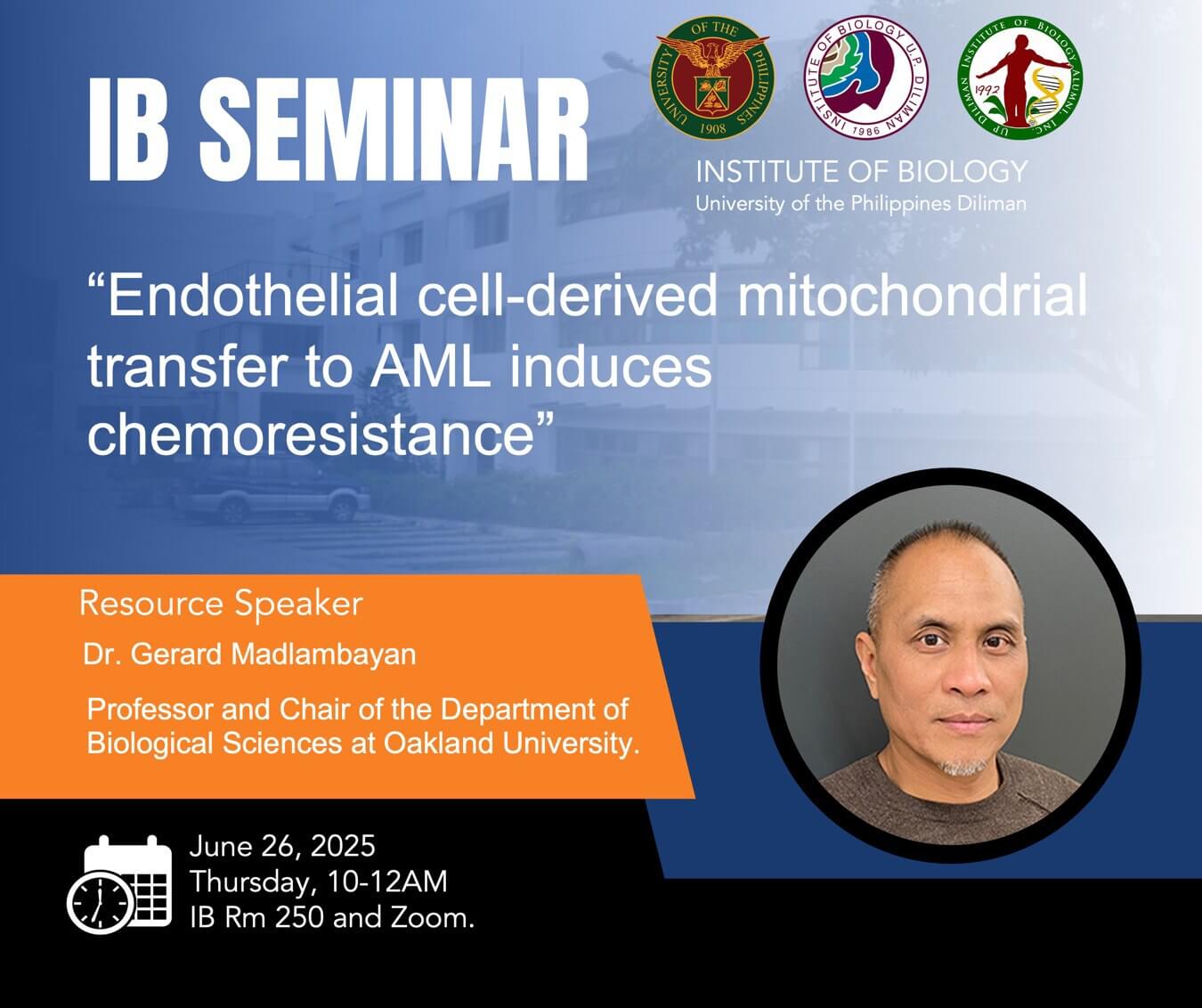 IB Seminar - featuring Dr. Shailesh Lal and Dr. Gerard Madlambayan_Poster1