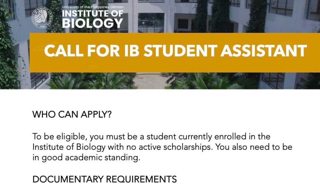 Call for IB Student Assistant_Thumbnail