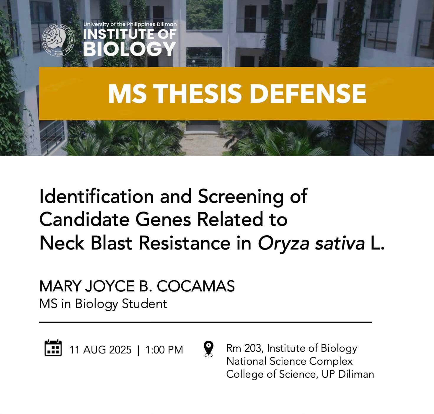 Master's Thesis Defense - Mary Joyce B. Cocamas_Poster