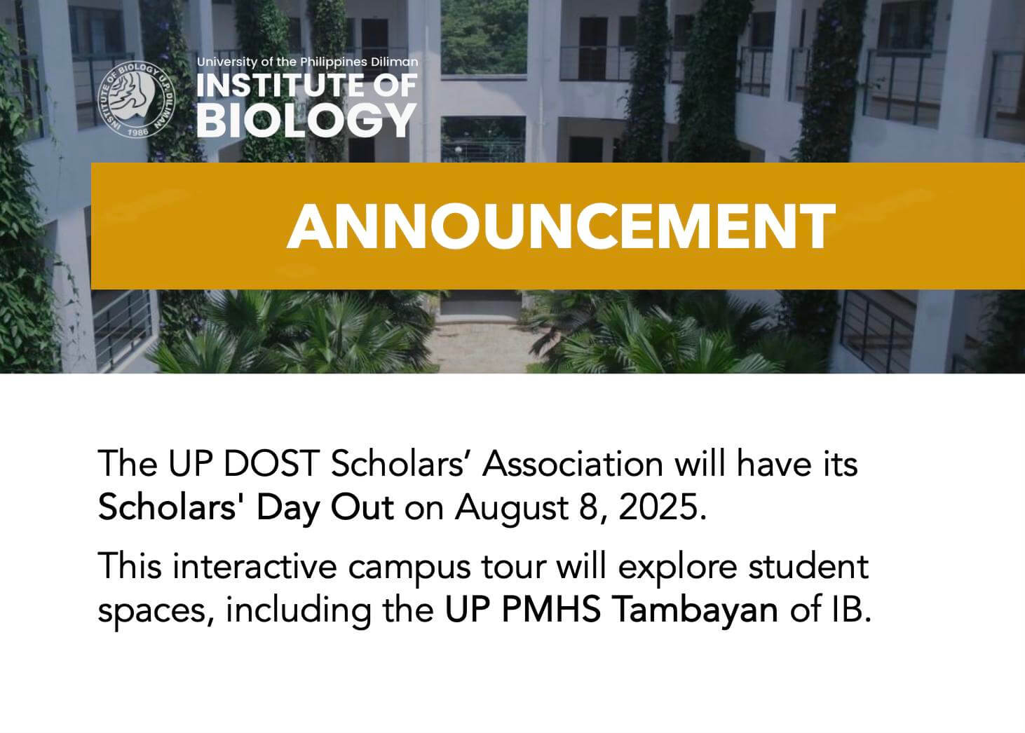 UP DOST Scholars' Association Campus Tour_Poster